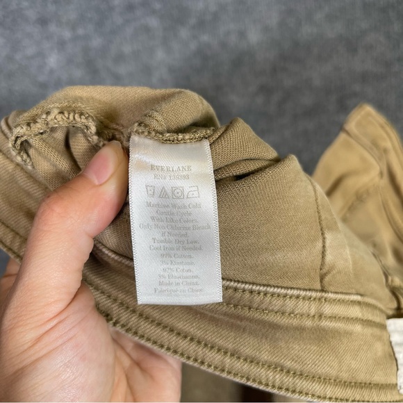 Everlane Womens 4 Tan High Rise Wide Leg Canvas Pocket Hipster Denim Jeans Pants - Picture 7 of 8